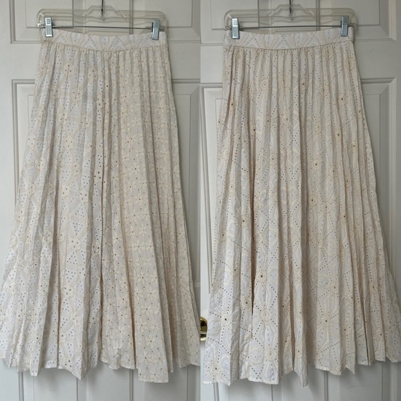 NWT Zara Cream Eyelet Embroidered Maxi Skirt XS - Picture 5 of 16